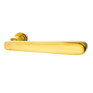 Türklinke aus Messing poliert, gold, gradlinige Form