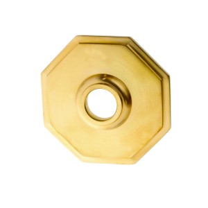 Türdrückerrosette aus Messing moderne Form matt gold