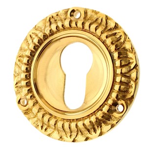 Zylinderrosette poliert aus Messing gold klassische Form