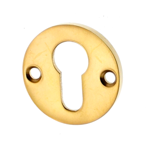 Schlüssellochrosette aus Messing typische Form matt gold