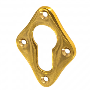 Schlüssellochrosette Messing poliert gold schlanke Form