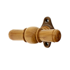 Antiker Fenstergriff aus Pinienholz mit Rosette aus Messing antik – Modell Westerberg A bei Ventano Schweiz