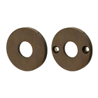 Drückerlochrosette dunkel patiniert | schlichtes Design in braun
