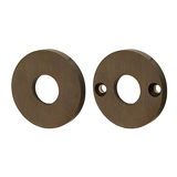Drückerlochrosette dunkel patiniert | schlichtes Design in braun