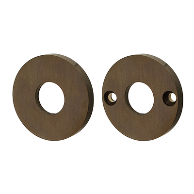 Drückerlochrosette dunkel patiniert | schlichtes Design in braun