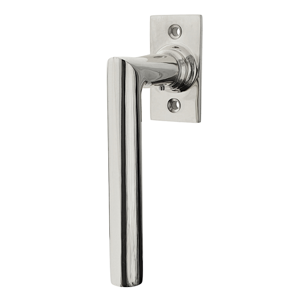 Halbolive aus Messing - Bauhaus Stil - typische Form, großer Fensterbeschlag