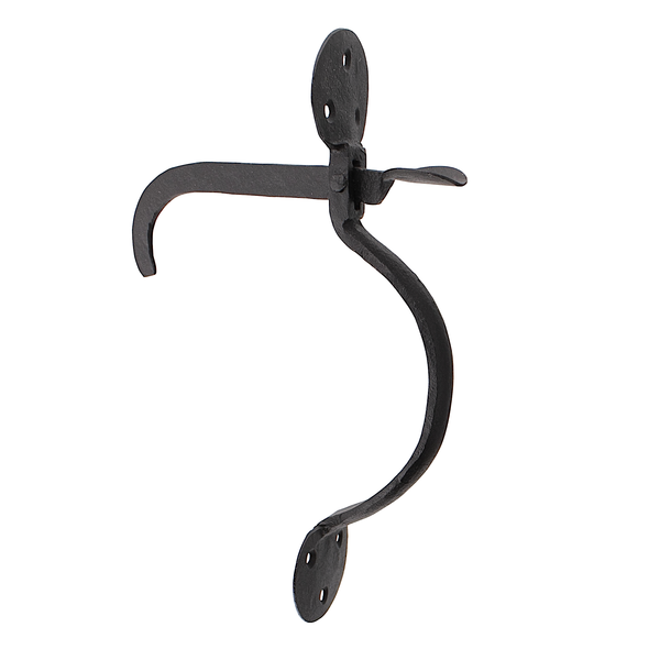 Kleiner Stalltürdrücker mit Fallriegel (Komplett-Set), schwarz