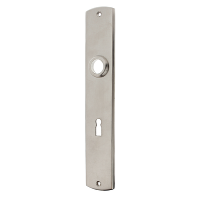 Langschild Jugendstil vernickelt, matt gebürstet | klassische Form in silber