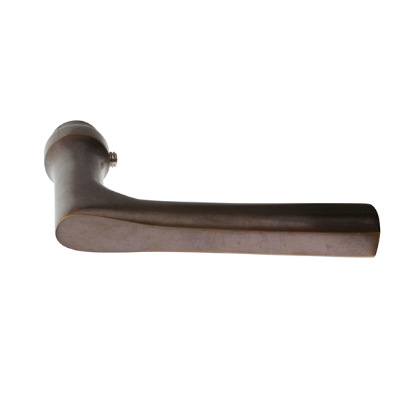 Türklinke aus Messing dunkel patiniert, braun, schlichtes Design