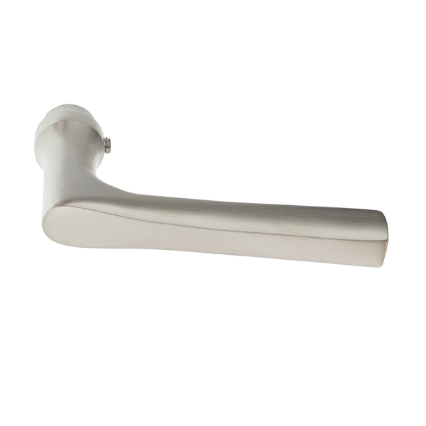 Türklinke aus Messing vernickelt, matt gebürstet, silber, außergewöhnliche Form