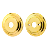 Drückerlochrosette poliert | klassische Form in gold