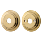 Türdrückerrosette aus Messing patiniert, matt gold, klassische Form