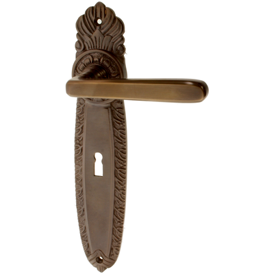 Zimmertürgarnitur Udalrich in Messing, antik