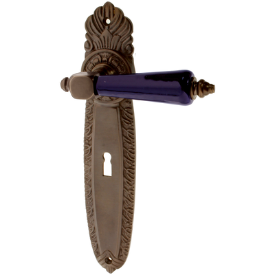 Zimmertürgarnitur Walrad in Messing, antik