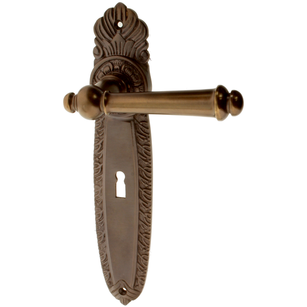 Zimmertürgarnitur Sirka in Messing, antik