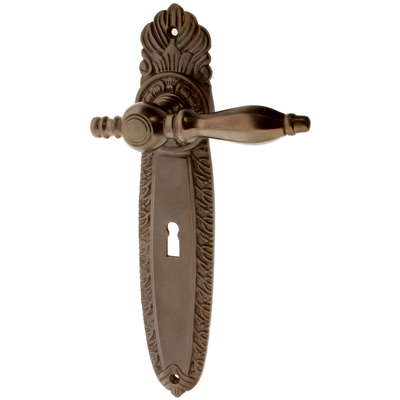 Zimmertürgarnitur Wieland in Messing, antik