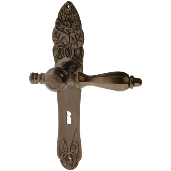 Zimmertürgarnitur Cresta-Biwak in Messing, antik