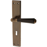 Zimmertürgarnitur Mattenalpsee in Messing, antik