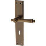 Zimmertürgarnitur Ueli in Messing, antik