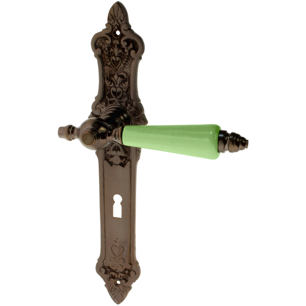 Zimmertürgarnitur Bernau in Messing, antik