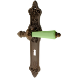Zimmertürgarnitur Gurt in Messing, antik