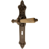 Zimmertürgarnitur Gurt in Messing, antik