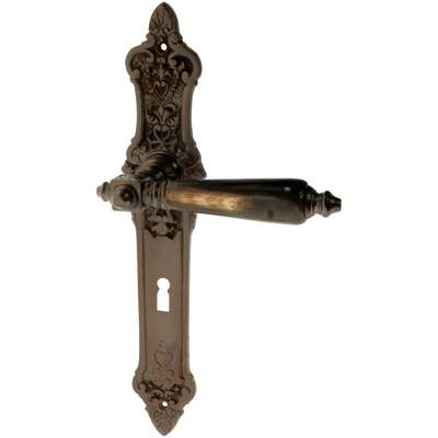 Zimmertürgarnitur Urstein in Messing, antik