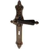Zimmertürgarnitur Hürlimann in Messing, antik