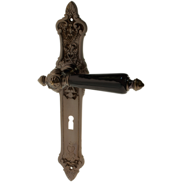 Zimmertürgarnitur Hürlimann in Messing, antik