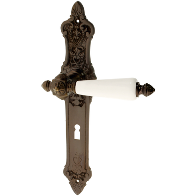 Zimmertürgarnitur Hürlimann in Messing, antik