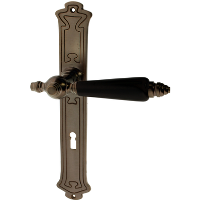 Zimmertürgarnitur Rasso in Messing, antik