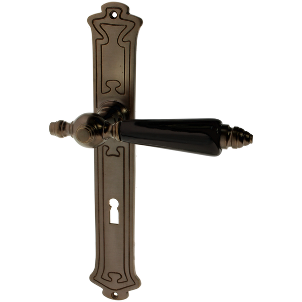 Zimmertürgarnitur Rasso in Messing, antik