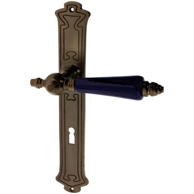 Zimmertürgarnitur Rasso in Messing, antik