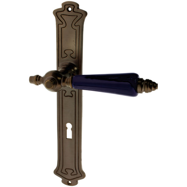 Zimmertürgarnitur Rasso in Messing, antik