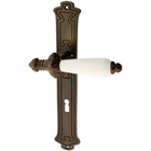 Zimmertürgarnitur Grünhornhütte in Messing, antik