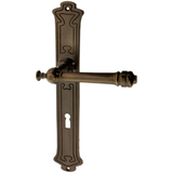 Zimmertürgarnitur Mälchseeli in Messing, antik