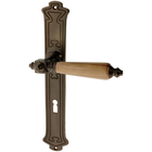 Zimmertürgarnitur Offensee in Messing, antik