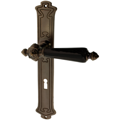 Zimmertürgarnitur Quellsee in Messing, antik