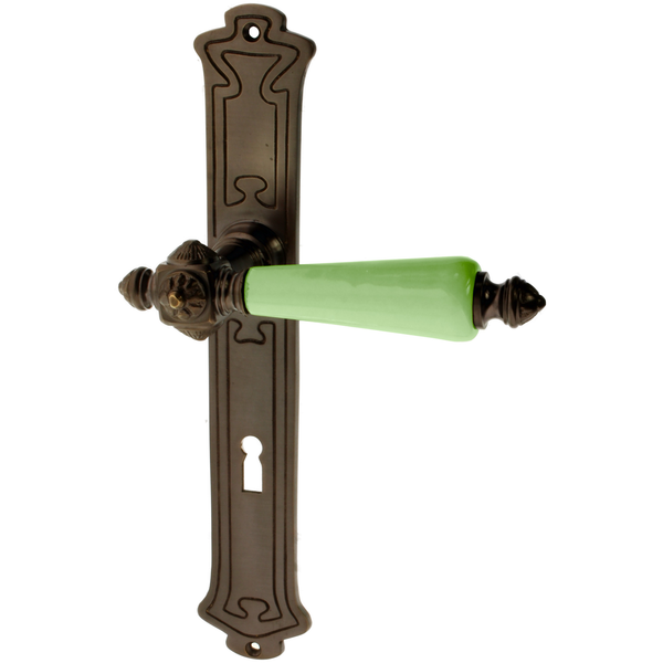 Zimmertürgarnitur Quellsee in Messing, antik