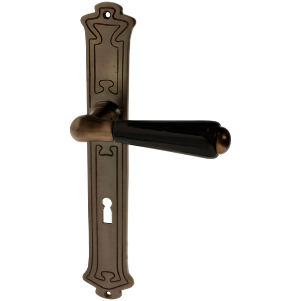 Zimmertürgarnitur Signhild in Messing, antik
