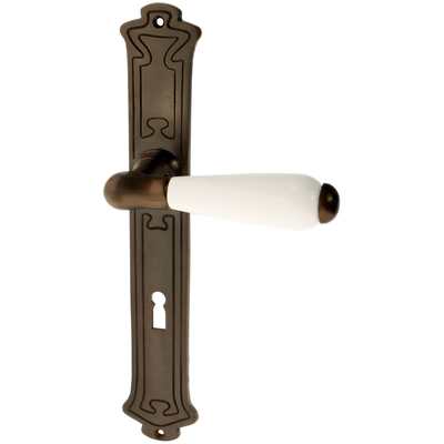 Zimmertürgarnitur Signhild in Messing, antik