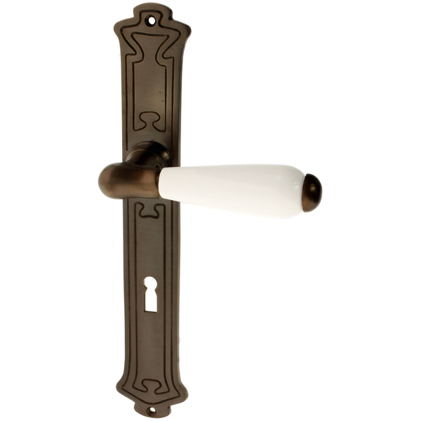 Zimmertürgarnitur Signhild in Messing, antik