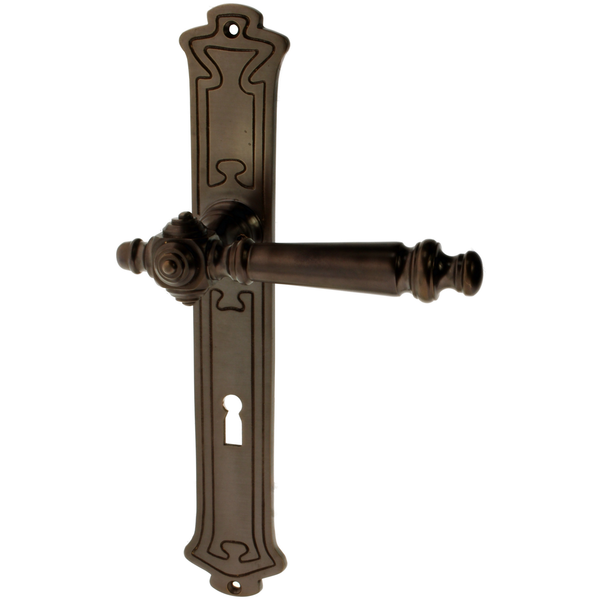 Zimmertürgarnitur Jürg in Messing, antik