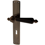 Zimmertürgarnitur Wolgard in Messing, antik