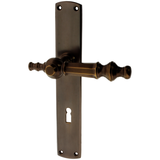 Zimmertürgarnitur St. Gallen in Messing, antik