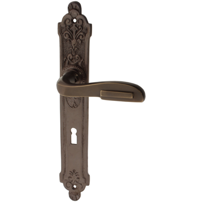 Zimmertürgarnitur Roda in Messing, antik