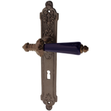 Zimmertürgarnitur Throals in Messing, antik