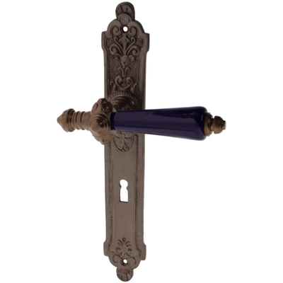 Zimmertürgarnitur Throals in Messing, antik