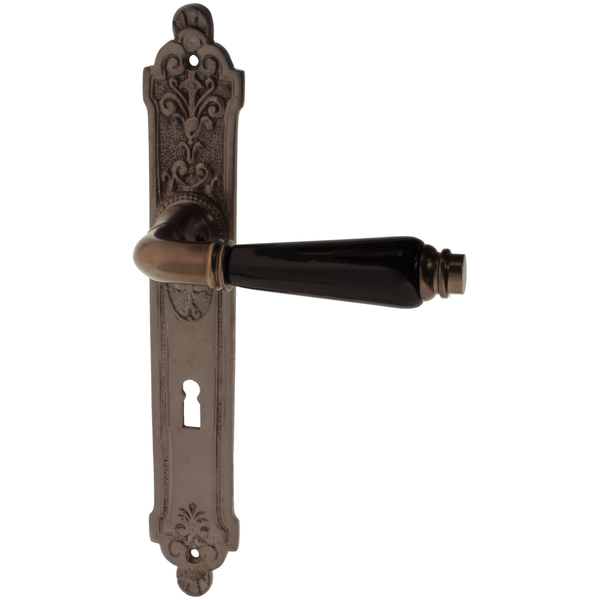 Zimmertürgarnitur Orbe in Messing, antik