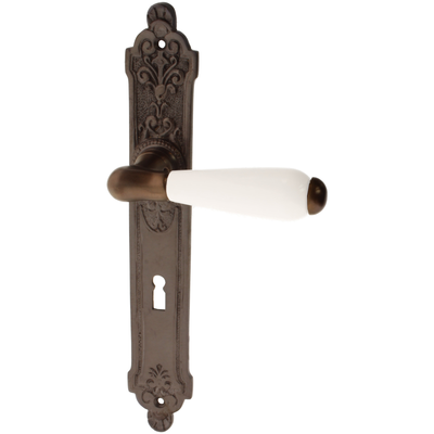 Zimmertürgarnitur Lurench in Messing, antik